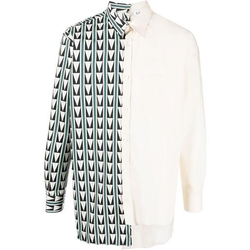 Lanvin camicia con design patchwork - toni neutri