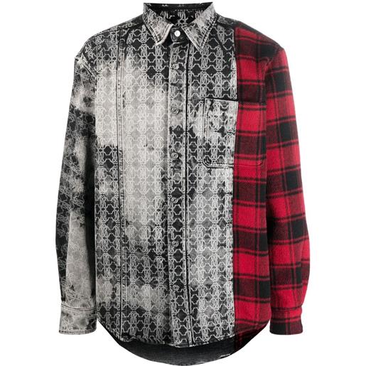 Roberto Cavalli camicia con design patchwork - grigio