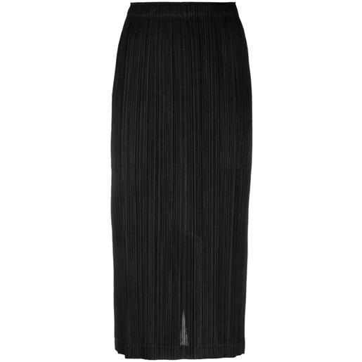 Pleats Please Issey Miyake gonna a matita plissettata - nero