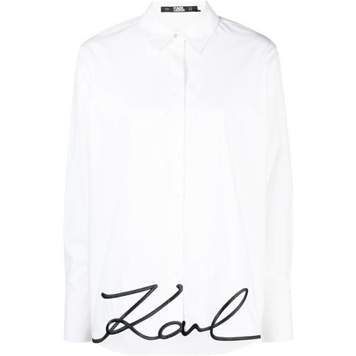 Karl Lagerfeld camicia con ricamo - bianco