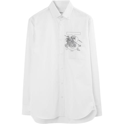 Burberry camicia con monogramma tb - bianco