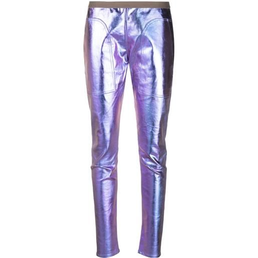 Rick Owens pantaloni skinny con effetto iridescente - viola