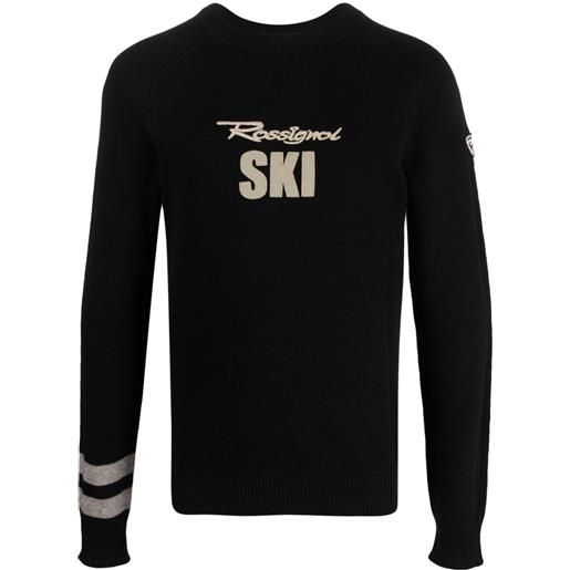 Rossignol maglione signature ski con ricamo - nero
