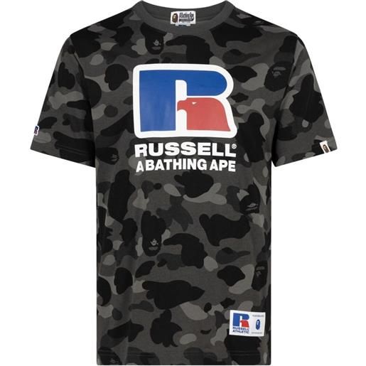 A BATHING APE® t-shirt color camo x russell athletic - nero