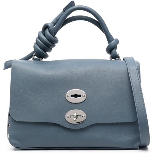 Zanellato borsa tote postina in pelle - blu