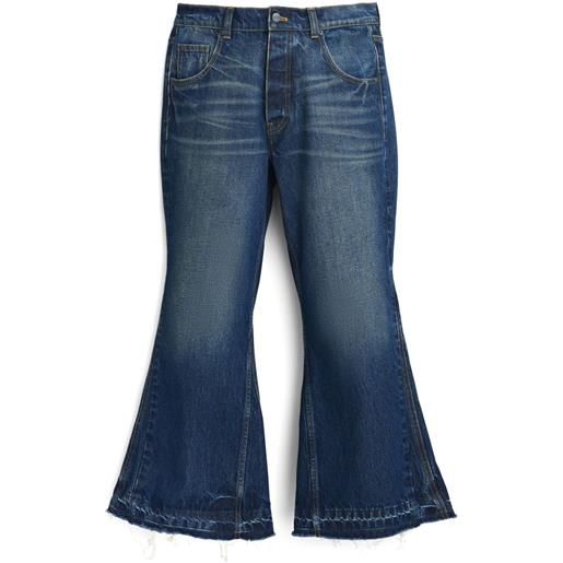 Marc Jacobs jeans svasati crop con applicazione logo - blu