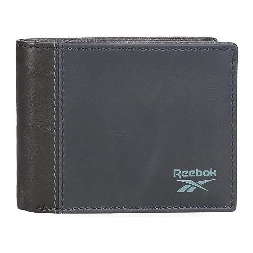 Reebok division portafoglio orizzontale con portafoglio blu 11x8x1 cm pelle, blu, taglia unica, portafoglio orizzontale con portafoglio