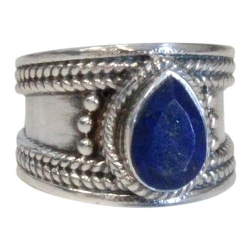 DG-EXODIF anello lapis lazuli argento 925 large t54, argento sterling