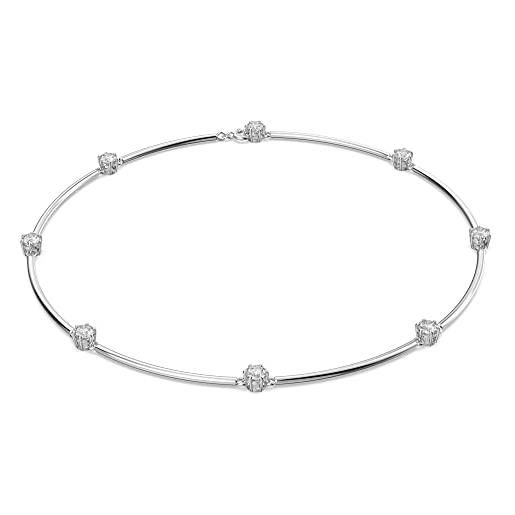 Swarovski constella collana, con cristalli e zirconia Swarovski a taglio tondo, placcata in tonalità rodio, bianco