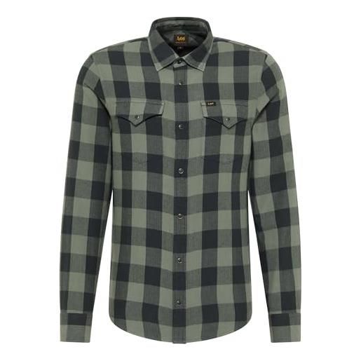 Lee clean western shirt, camicia uomo, port, xxl
