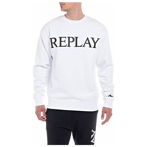 REPLAY m6527, maglia di tuta, uomo, optical white 001, xl