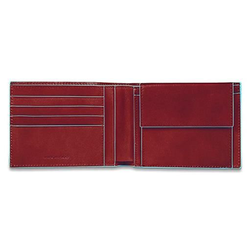 Piquadro blue square portamonete con 4 alloggiamenti per carte di credito, 12 cm, 0.43 litri, rosso