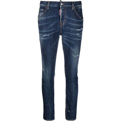 Dsquared2 jeans skinny a vita media - blu