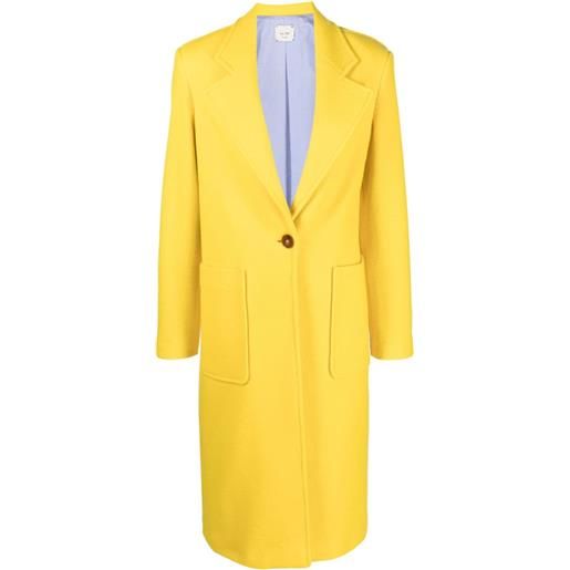 Alysi cappotto monopetto con revers a lancia - giallo