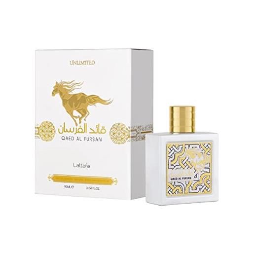 Lattafa qaed al fursan unlimited eau de parfum di Lattafa white edition, profumo orientale, per uomo e donna
