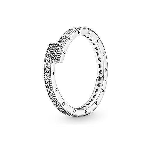 PANDORA anello da donna in argento scintillante anello sovrapposto 199491c01, 58, argento sterling, nessun altro materiale