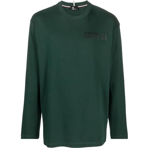 Moncler Grenoble t-shirt a maniche lunghe con stampa - verde