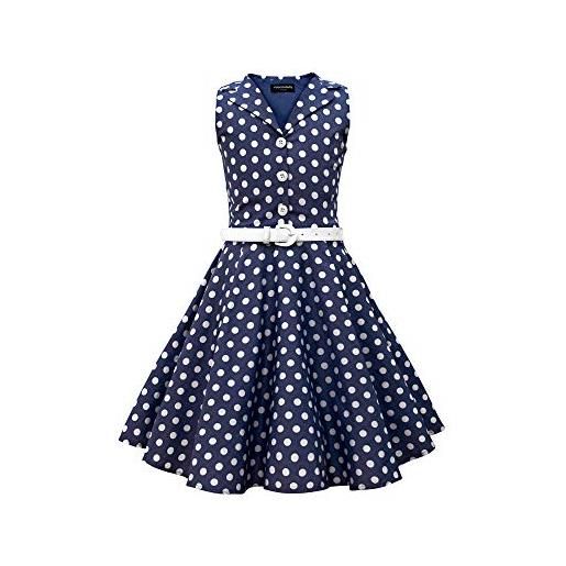 BlackButterfly bambini abito vintage a pois anni '50 holly (rosso, 9-10 anni)