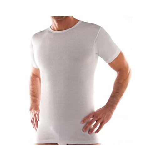 Liabel maglietta intima uomo cotone girocollo - offerta 3-6-9 pezzi - maglia uomo in cotone pettinato - maglia intima uomo cotone 8023 cod. 03828 1023 (3 pezzi bianco, xxl)