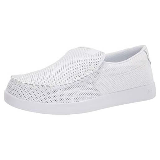 DC Shoes villain 2 casual slip on skate shoe slipper, scarpe da skateboard uomo, bianco, 44 eu
