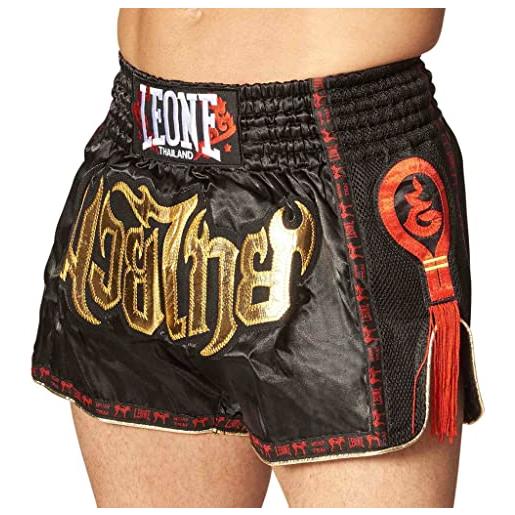LEONE 1947, bangkok pantaloncino kick-thai, unisex - adulto, nero, l, ab754