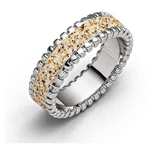 DUR - anello da donna strandzauber in argento 925, misura 52-64, argento sterling, sabbia da spiaggia, nessuna pietra preziosa