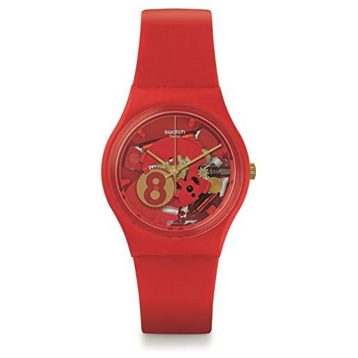 Swatch gr166 otto rosso & oro fortunato guarda silicon