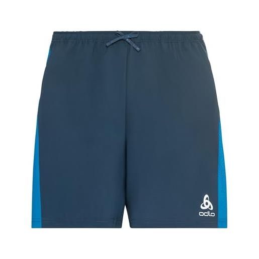 Odlo men's essential 6 inch running shorts, blue wing teal - indaco bunting, s
