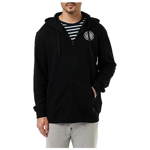 Vans original zip, felpa con cappuccio uomo, black, 