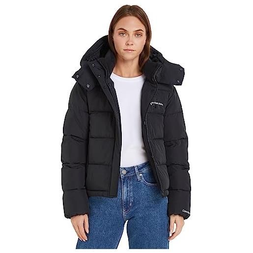 Calvin Klein Jeans giacca donna monologo short puffer giacca invernale, nero (ck black), l