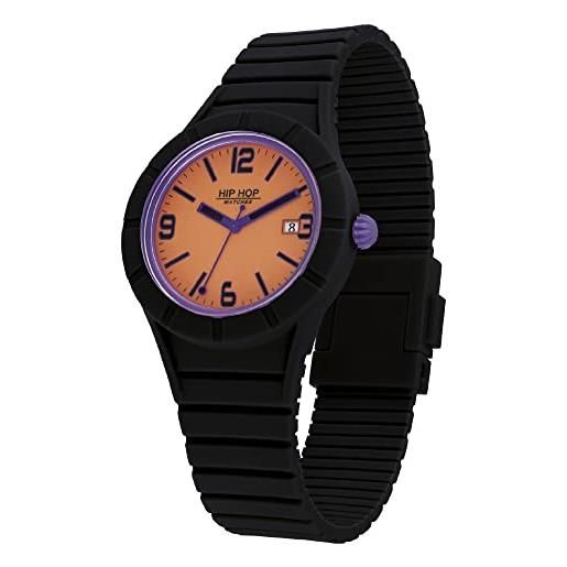 HIP HOP, orologio uomo collezione xman 3.0 hwu1082, only time - movimento al quarzo 3h, cinturino in silicone e chiusura con bottone di sicurezza, colore nero