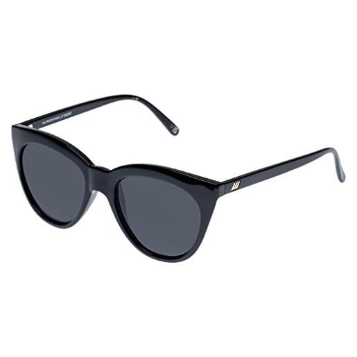 Le Specs occhiali da sole halfmoon magic uomo donna cat-eye forma montatura con protezione uv, smoke mono/black