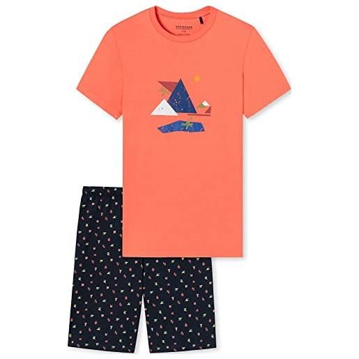 Schiesser pigiama corto, cotone organico (ll) set, papaia, 164 cm bambini e ragazzi
