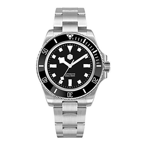 NIADI san martin sn0111g orologio da uomo subacqueo in acciaio inossidabile nh35 orologi automatici meccanici in vetro zaffiro blu nero, nero