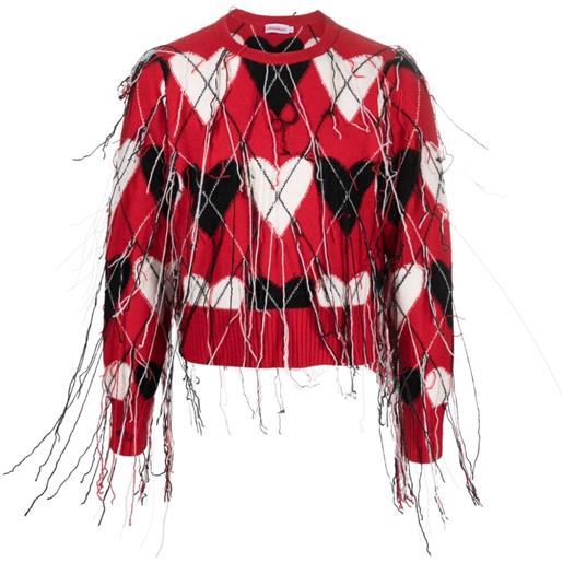 Charles Jeffrey Loverboy maglione con effetto vissuto - rosso