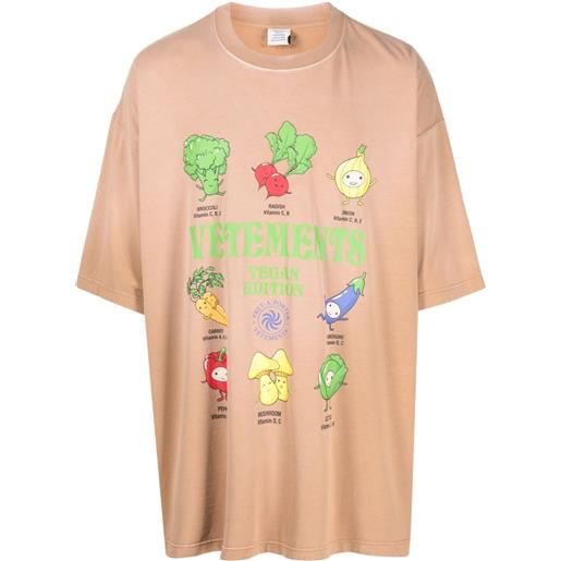 VETEMENTS t-shirt vegan con stampa - marrone