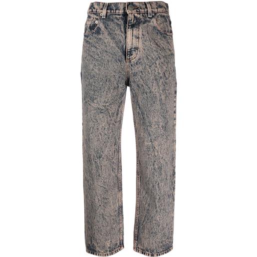 Marni jeans crop con lavaggio acido - rosa