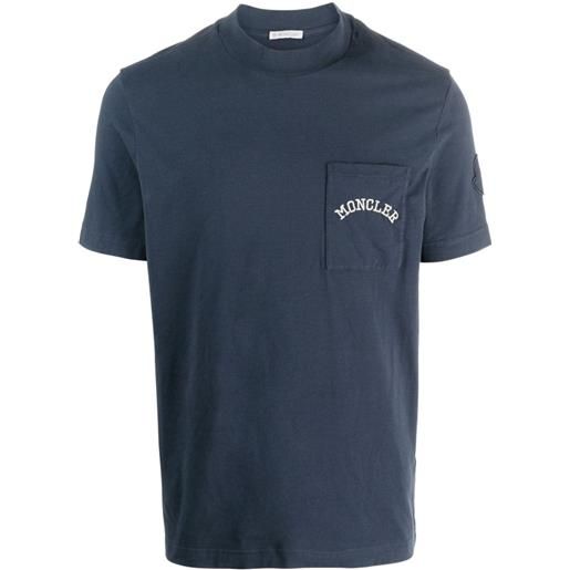 Moncler t-shirt con ricamo - blu