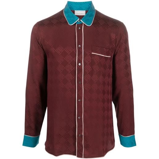 Pierre-Louis Mascia camicia con effetto jacquard - rosso