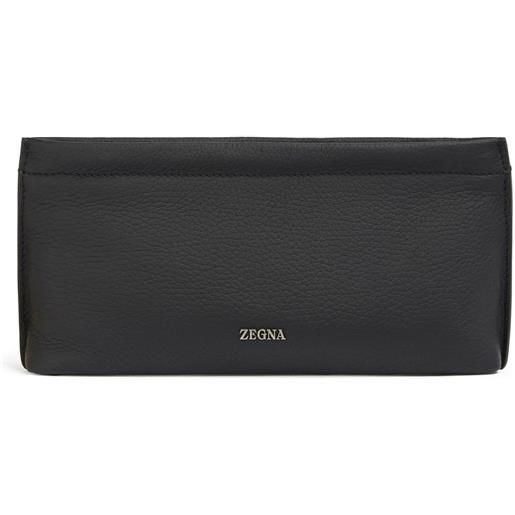 Zegna clutch mini con logo - nero