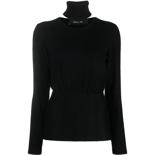 Federica Tosi maglione a collo alto con dettaglio cut-out - nero
