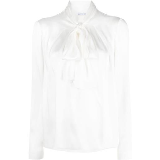 Alberta Ferretti camicia a maniche lunghe con fiocco - bianco