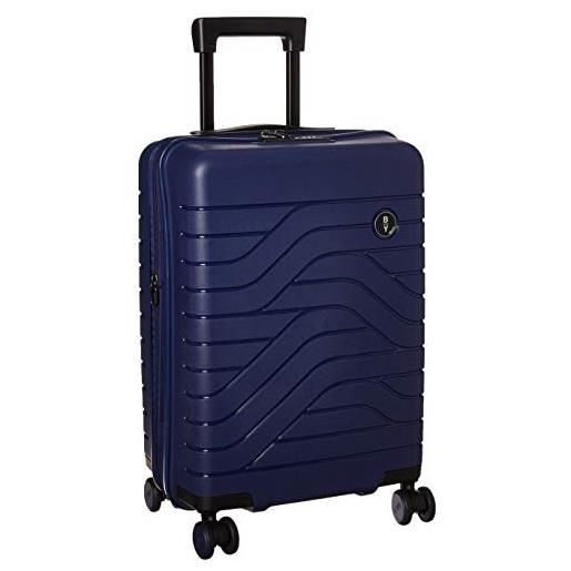 Bric's trolley rigido espandibile collezione ulisse b|y, valigia bagaglio a mano con 4 ruote, resistente e ultraleggera, collegamento usb, lucchetto tsa integrato, dimensioni 37x55x23/27, ocean blue