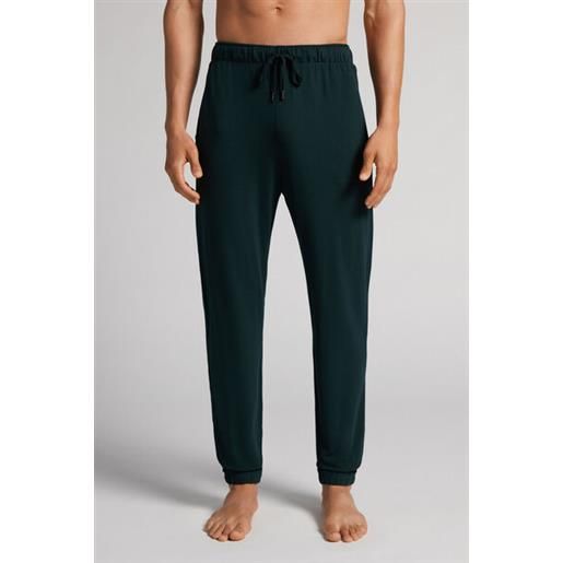 Intimissimi pantalone lungo piquet in soft silk verde