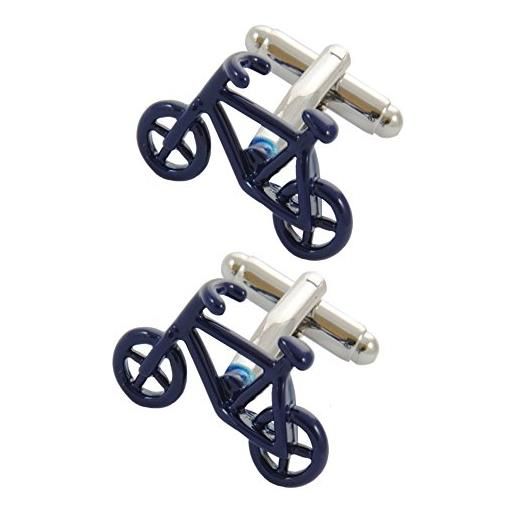 COLLAR AND CUFFS LONDON - gemelli di alta qualità e scatola regalo - ottone - bicicletta - blu colorato - ciclismo pedalò bibi ciclo