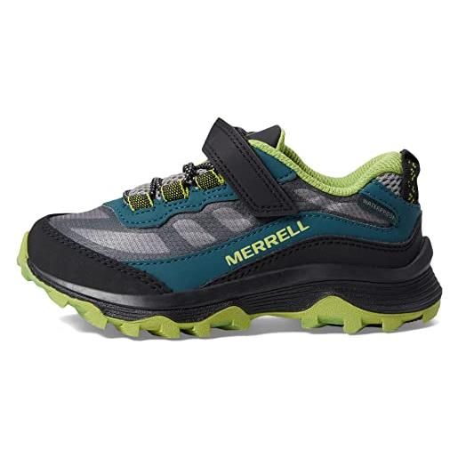 Merrell moab speed low a/c wtrpf, scarpe da escursionismo, deep green black, 30 eu