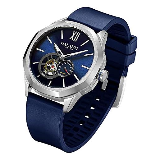 CADISEN miyota 82s5 orologio da polso meccanico automatico da uomo con elastico in vetro zaffiro impermeabile, blu, 43.5mm, cinghie