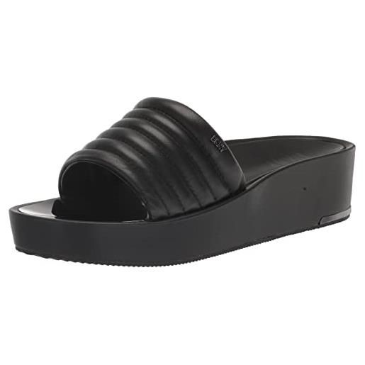 DKNY sandali da donna jasna wedge, sposa, nero, 37.5 eu
