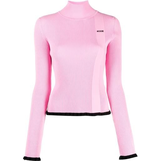 MSGM maglione con logo - rosa