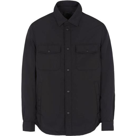 Armani Exchange giacca-camicia con stampa - nero